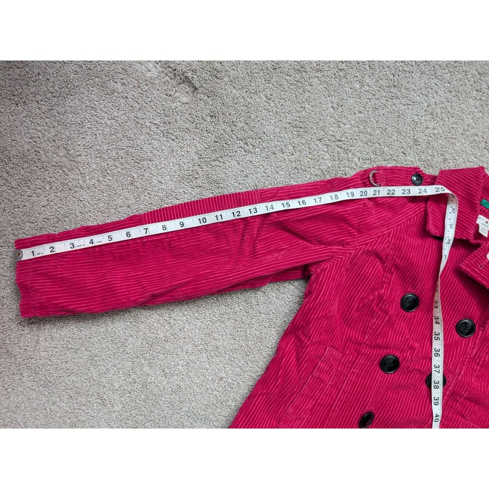 Tommy Hilfiger Pea Coat Women Petite S Corduroy Pink Faux Shearling Lining - Picture 8 of 13